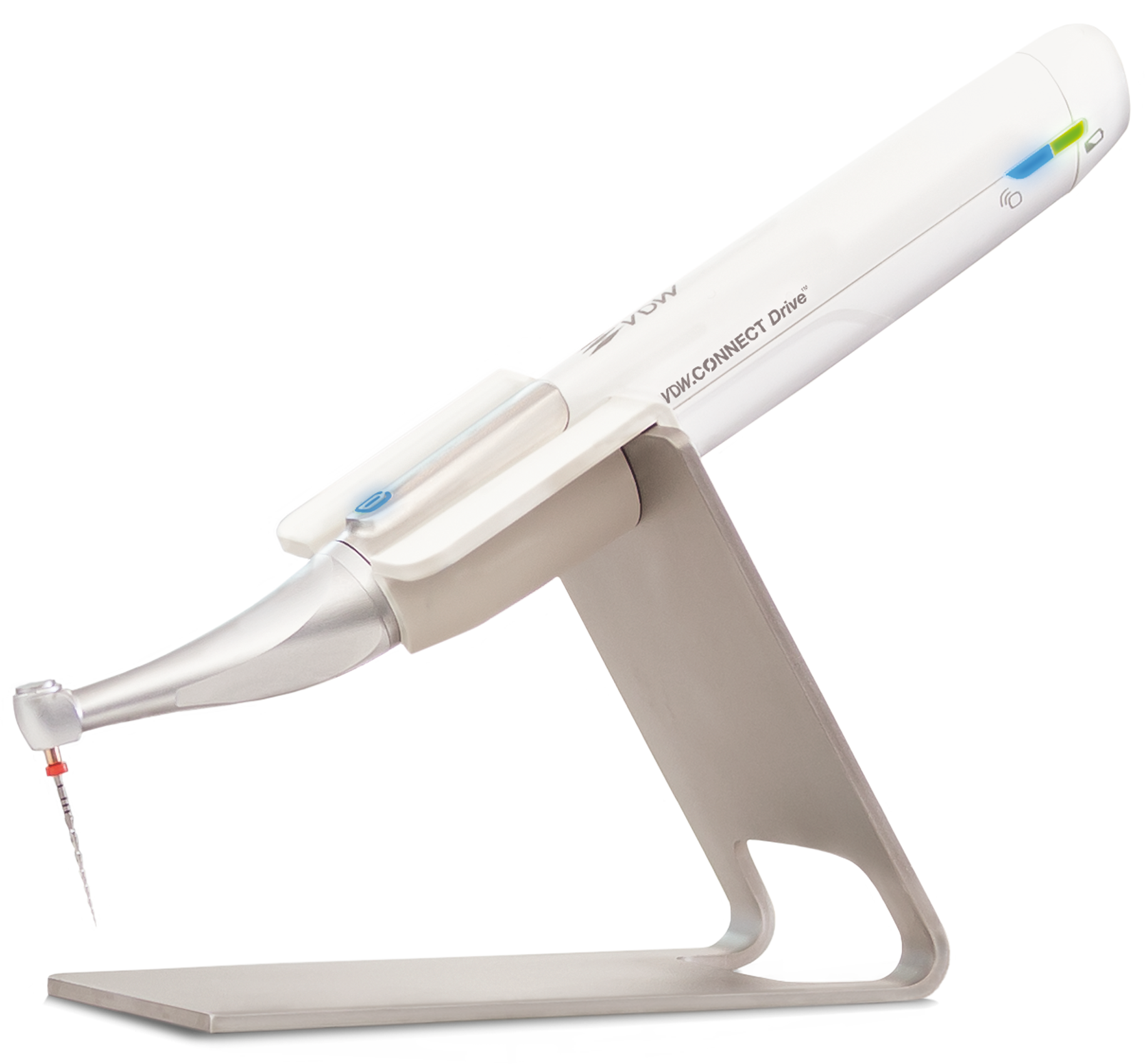 Portfolio page: VDW CONNECT Drive handpiece on holder, perspective view
